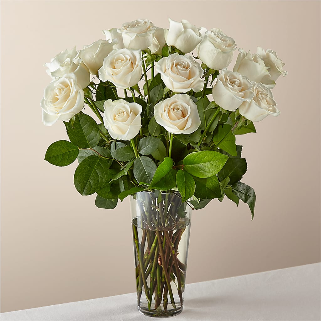 Long Stem White Rose Bouquet – Flowers The Bouquet Of Roses, Tampa FL