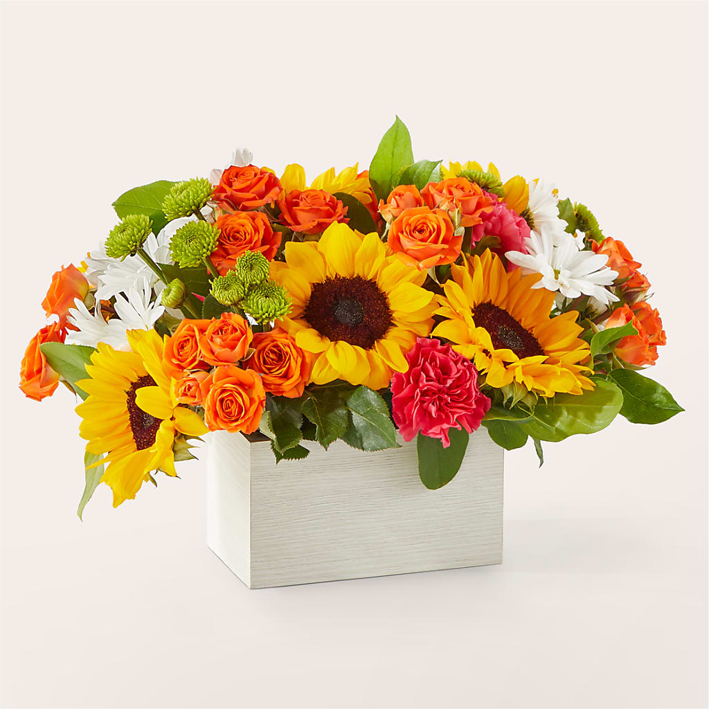 Sun-drenched Blooms Box Bouquet – Flowers The Bouquet Of Roses, Tampa FL