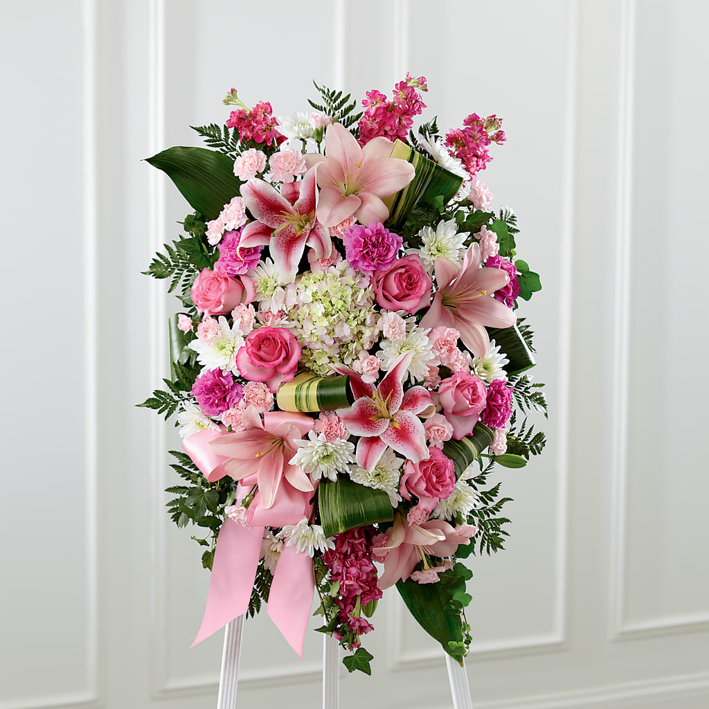 Comforting Standing Spray – Flowers The Bouquet Of Roses, Tampa FL