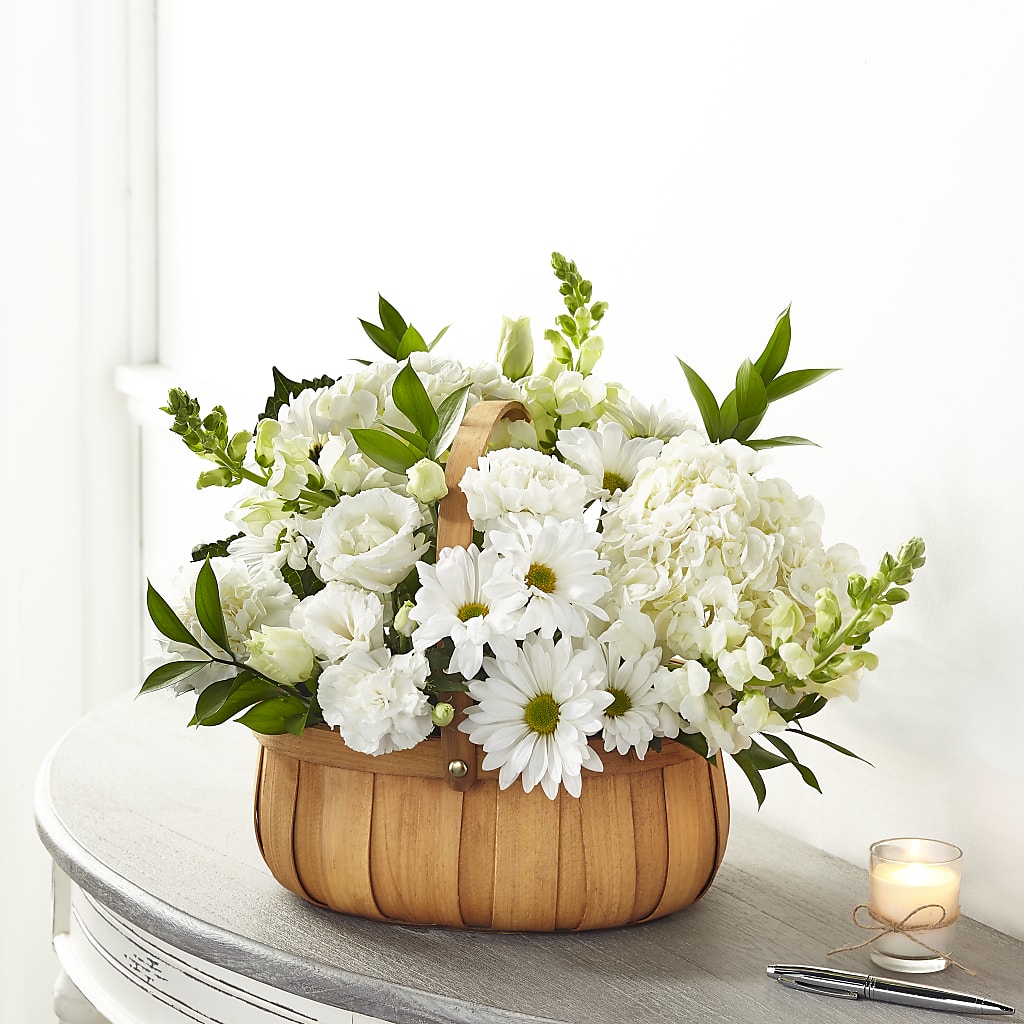 Pure Ivory Basket – Flowers The Bouquet Of Roses, Tampa FL