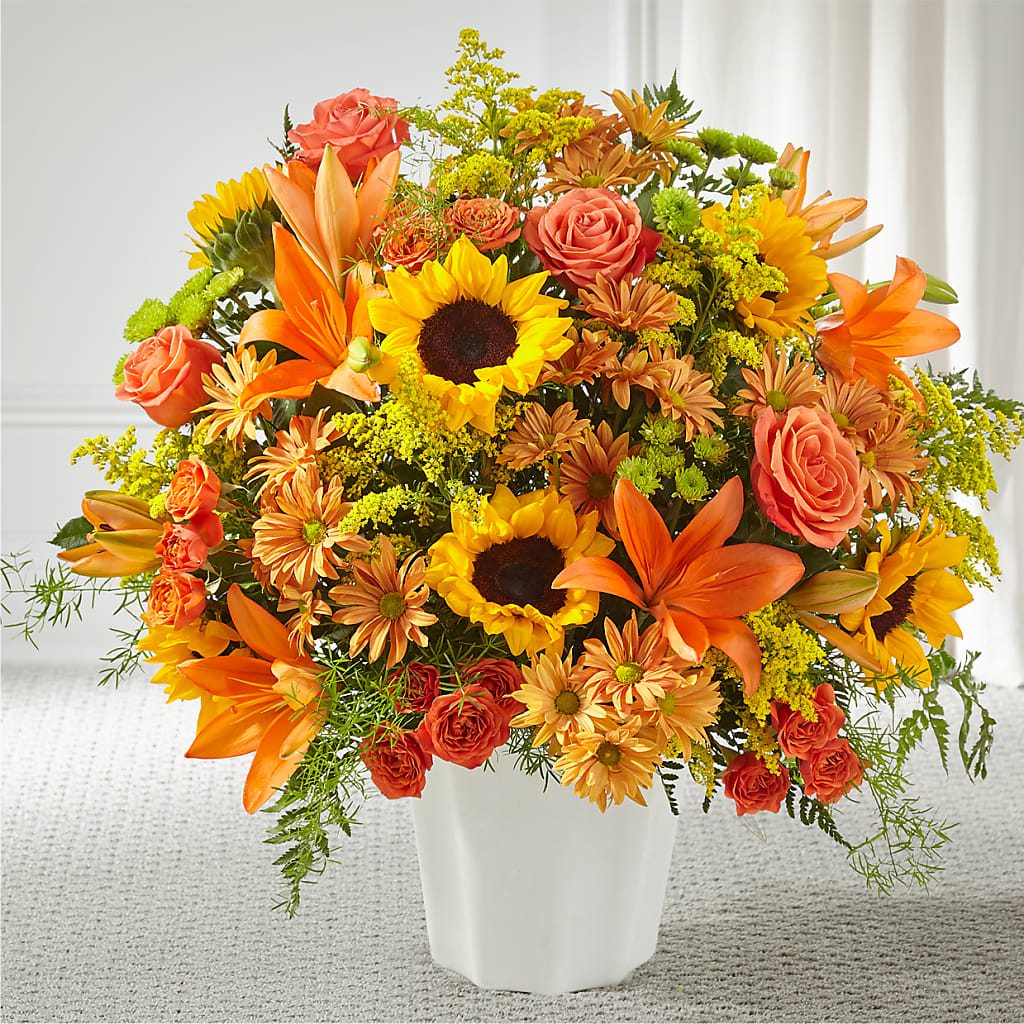 Harvest Thoughts Floor Basket – Flowers The Bouquet Of Roses, Tampa FL