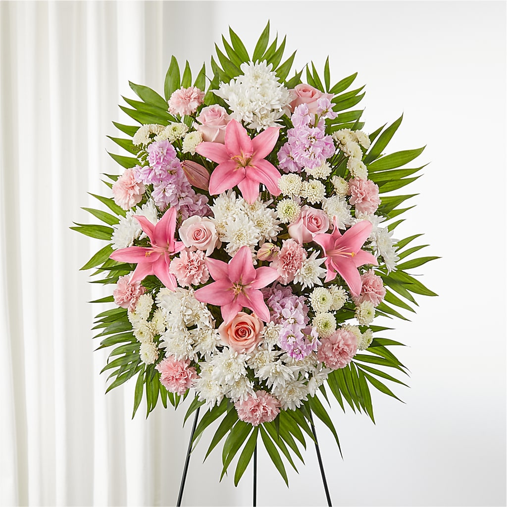 Offering Solace Standing Spray – Flowers The Bouquet Of Roses, Tampa FL