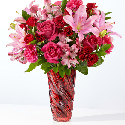 In Love Bouquet with Luxe Swirl Vase –  Flowers The Bouquet Of Roses, Tampa FL