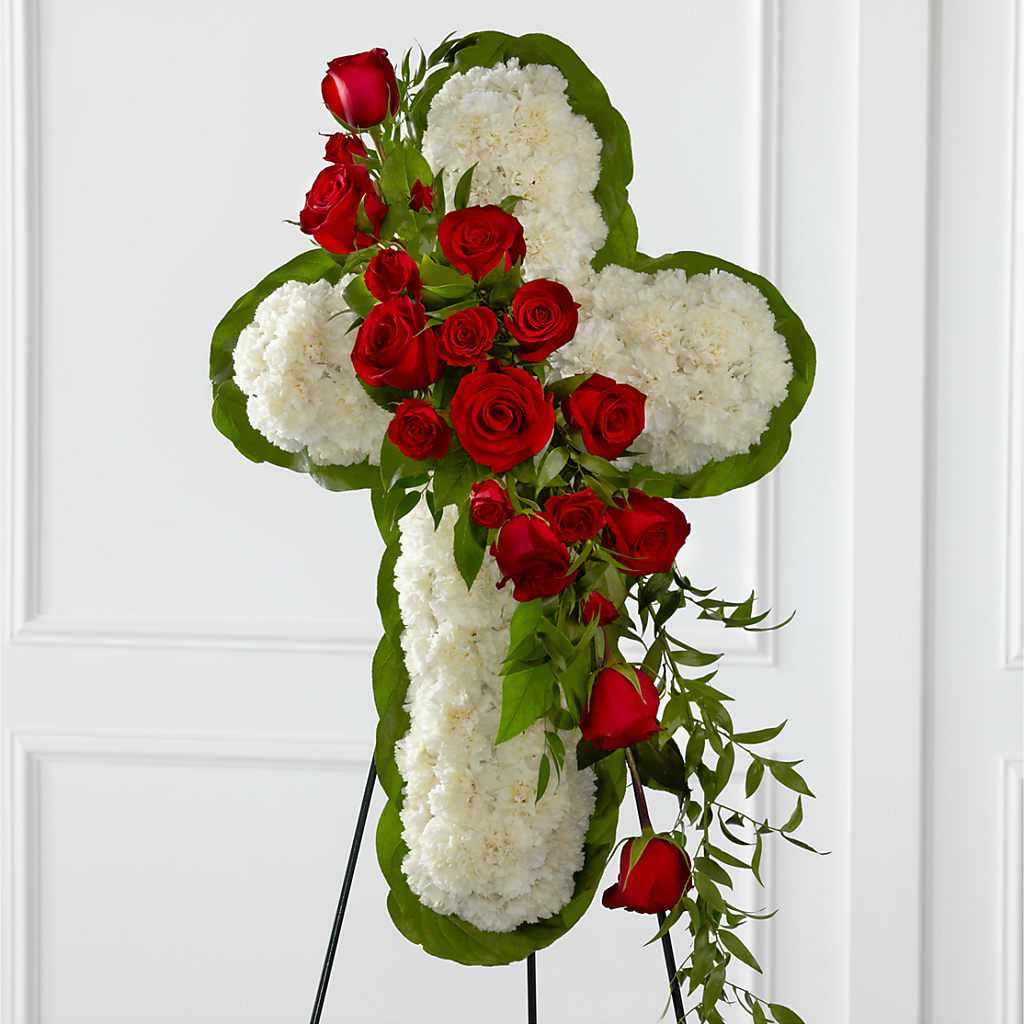 Floral Cross Easel –  Flowers The Bouquet Of Roses, Tampa FL