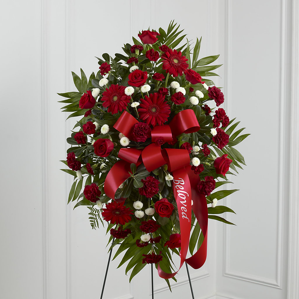 Treasured Memories Standing Spray –  Flowers The Bouquet Of Roses, Tampa FL