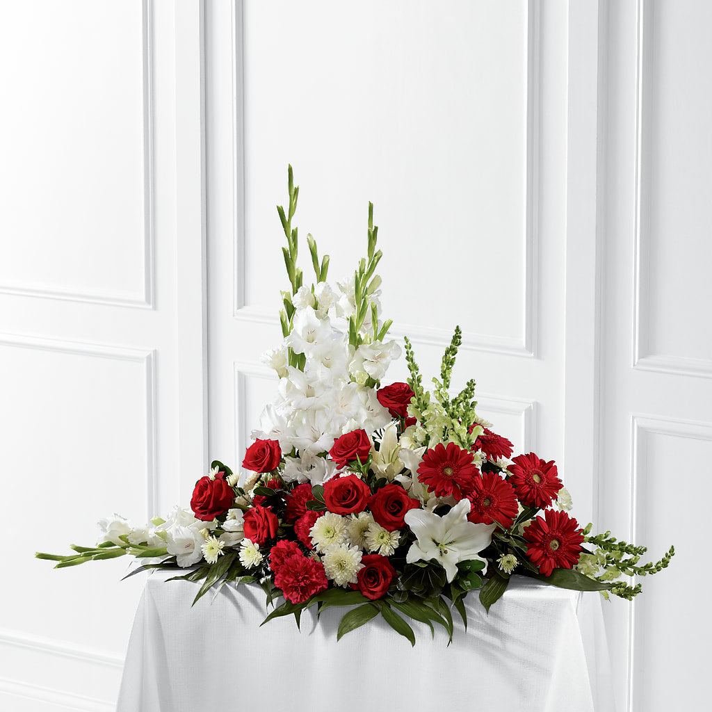 Crimson & White Arrangement –  Flowers The Bouquet Of Roses, Tampa FL