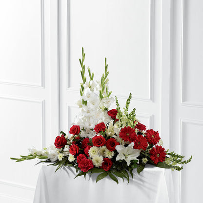 Crimson & White Arrangement –  Flowers The Bouquet Of Roses, Tampa FL