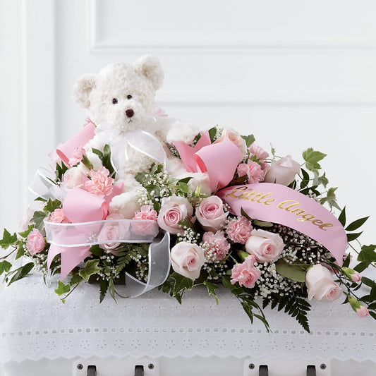 Touch of Sympathy Casket Spray –  Flowers The Bouquet Of Roses, Tampa FL