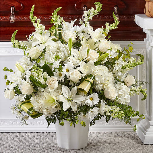 Thoughts of Tranquility Floor Basket –  Flowers The Bouquet Of Roses, Tampa FL