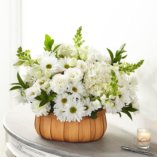 Pure Ivory Basket –  Flowers The Bouquet Of Roses, Tampa FL