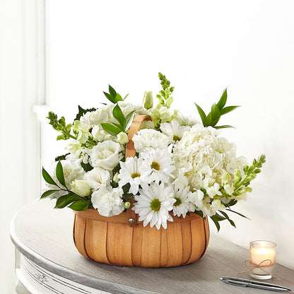 Pure Ivory Basket –  Flowers The Bouquet Of Roses, Tampa FL