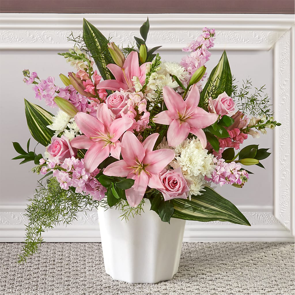 Simply Serene Floor Basket –  Flowers The Bouquet Of Roses, Tampa FL