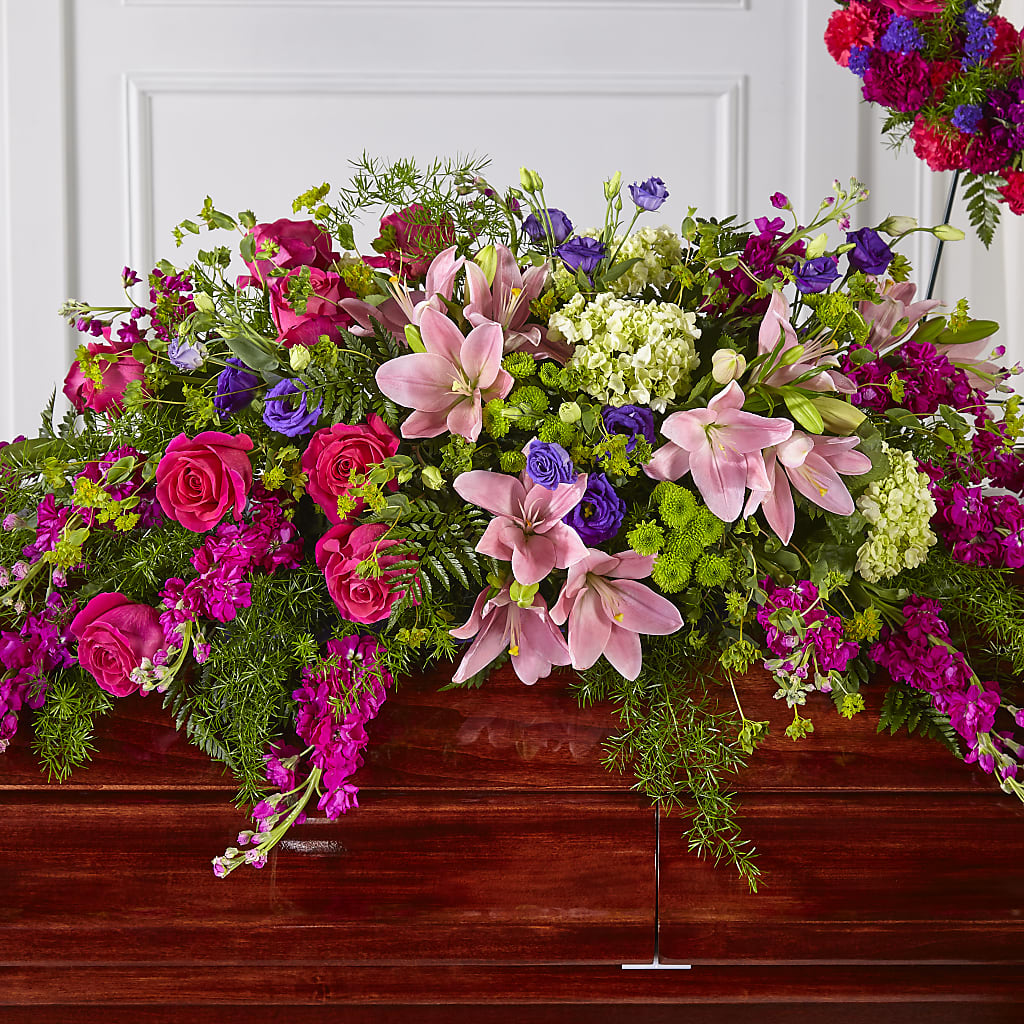 Radiant Tribute Casket Spray –  Flowers The Bouquet Of Roses, Tampa FL