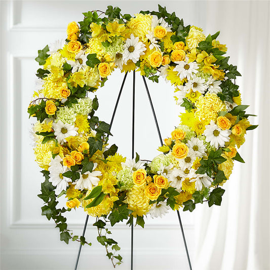 Golden Remembrance Wreath –  Flowers The Bouquet Of Roses, Tampa FL