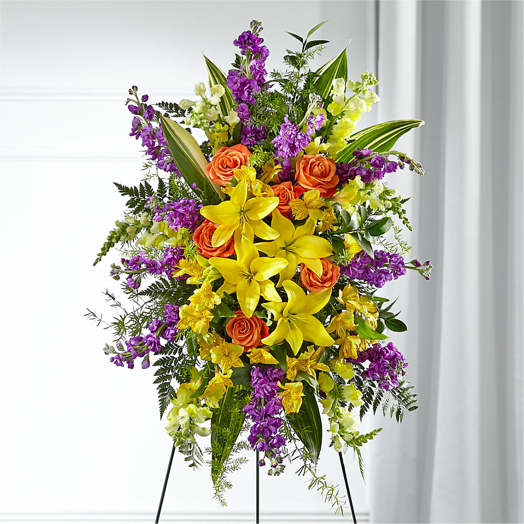 Thoughtful Prayers Standing Spray –  Flowers The Bouquet Of Roses, Tampa FL