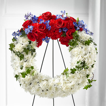 Patriotic Passion Wreath –  Flowers The Bouquet Of Roses, Tampa FL