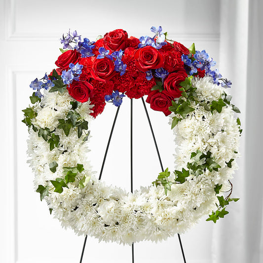 Patriotic Passion Wreath –  Flowers The Bouquet Of Roses, Tampa FL