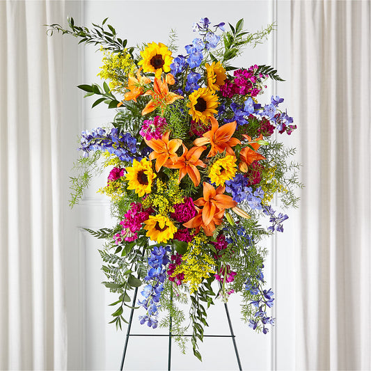 Sunlit Memories Standing Spray (Standard) –  Flowers The Bouquet Of Roses, Tampa FL