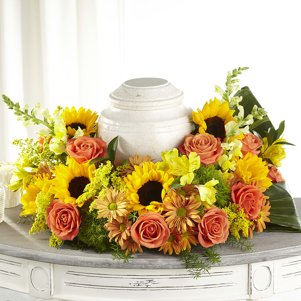 Faithful Sunflower Cremation Adornment –  Flowers The Bouquet Of Roses, Tampa FL