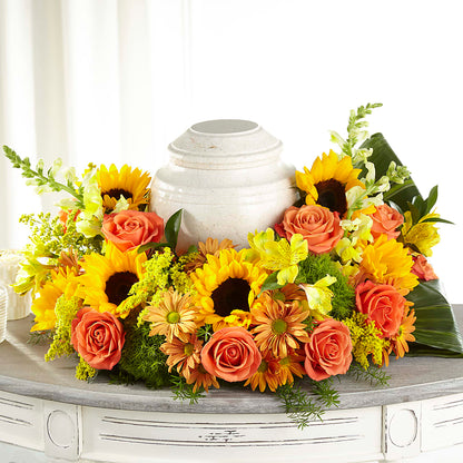 Faithful Sunflower Cremation Adornment –  Flowers The Bouquet Of Roses, Tampa FL