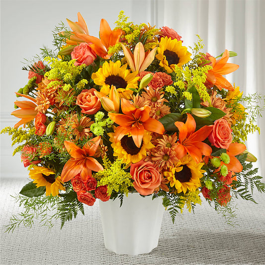 Harvest Thoughts Floor Basket –  Flowers The Bouquet Of Roses, Tampa FL