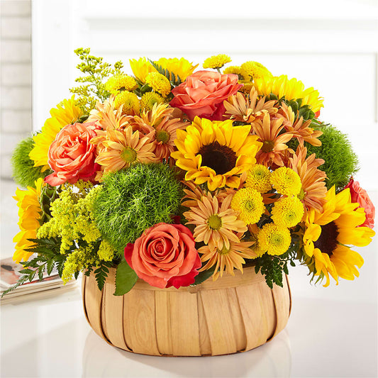 Harvest Sunflower Basket –  Flowers The Bouquet Of Roses, Tampa FL