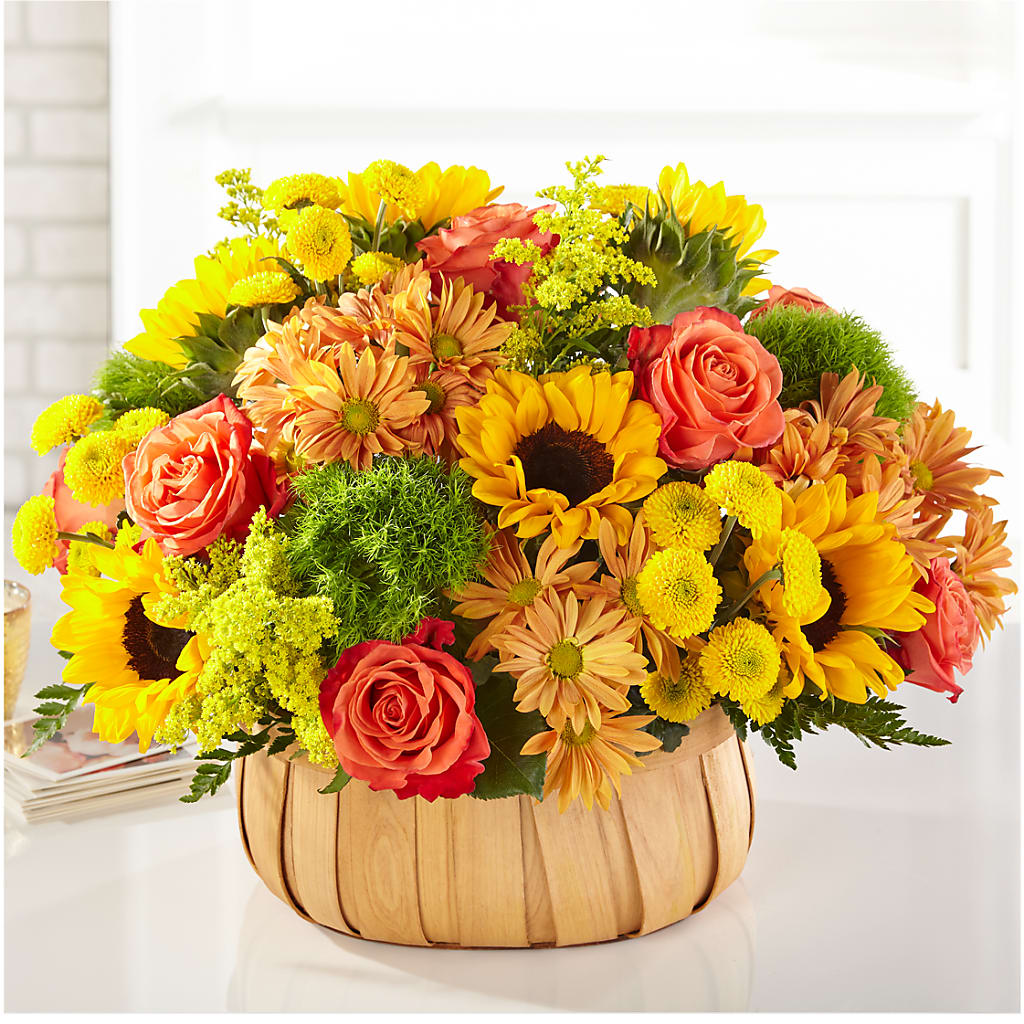 Harvest Sunflower Basket –  Flowers The Bouquet Of Roses, Tampa FL
