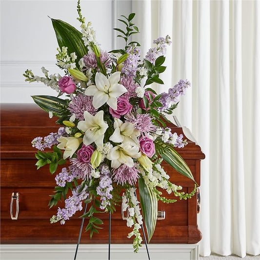 Grateful Hearts Standing Spray –  Flowers The Bouquet Of Roses, Tampa FL