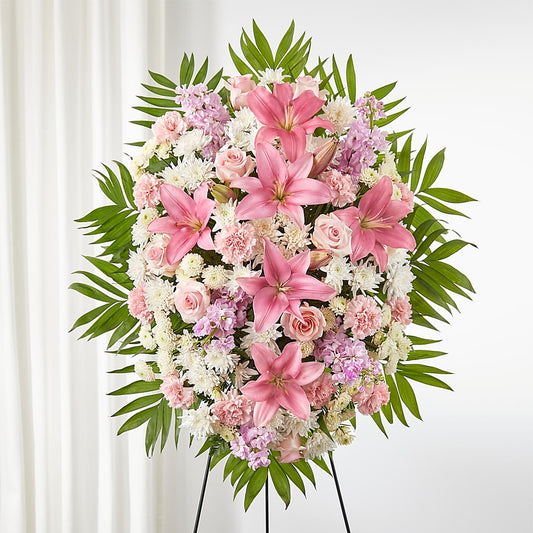 Offering Solace Standing Spray –  Flowers The Bouquet Of Roses, Tampa FL