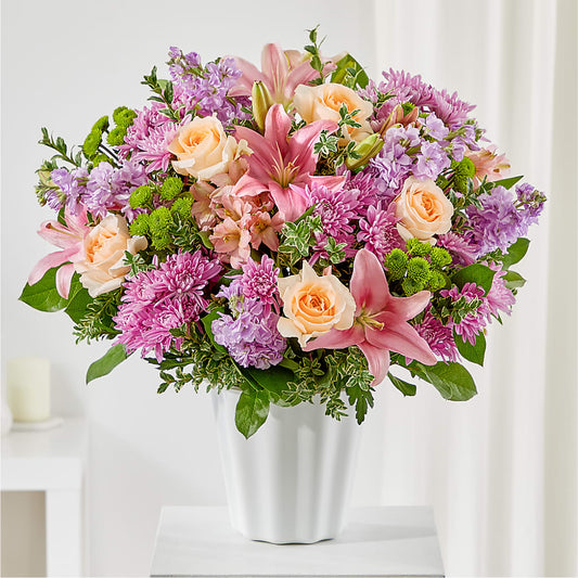 Supportive Embrace Tabletop Basket –  Flowers The Bouquet Of Roses, Tampa FL