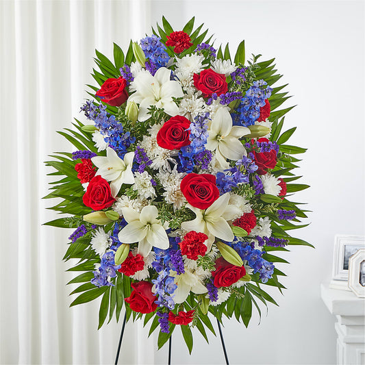 Cherished Service Standing Spray –  Flowers The Bouquet Of Roses, Tampa FL