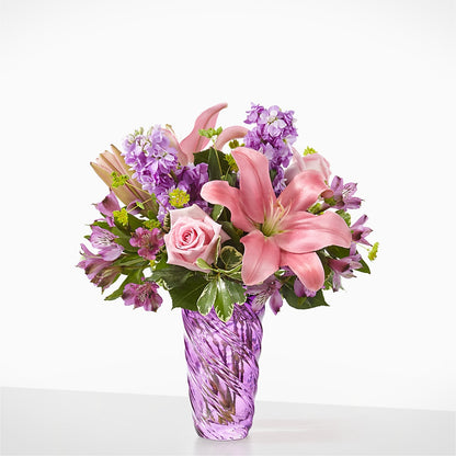 Precious Petals Bouquet with Luxe Swirl Vase –  Flowers The Bouquet Of Roses, Tampa FL