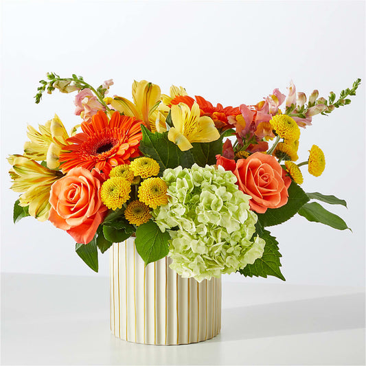 Autumn Sunshine Bouquet with Ivory Vase –  Flowers The Bouquet Of Roses, Tampa FL