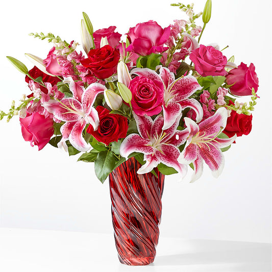Always You Bouquet with Luxe Swirl Vase –  Flowers The Bouquet Of Roses, Tampa FL