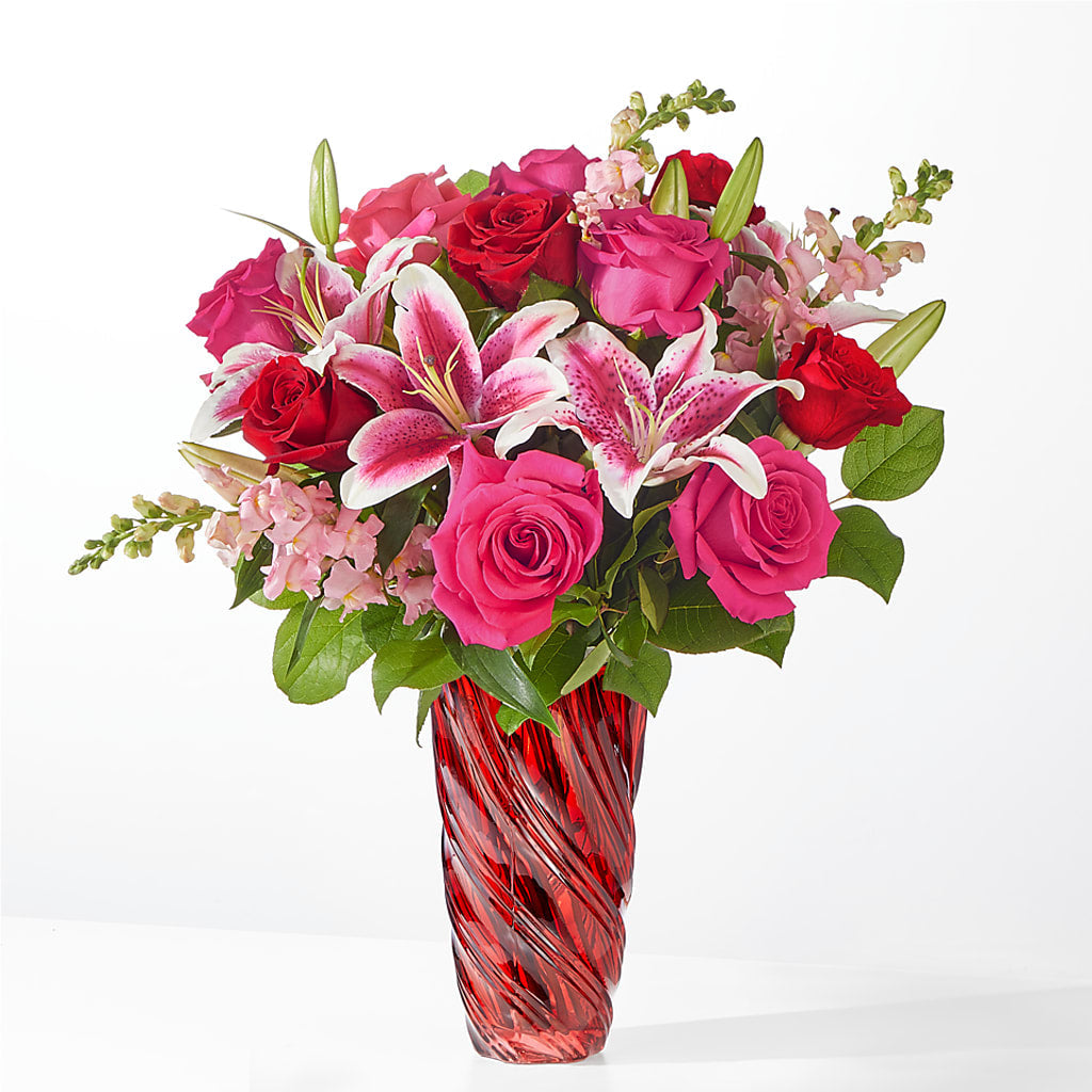 Always You Bouquet with Luxe Swirl Vase –  Flowers The Bouquet Of Roses, Tampa FL