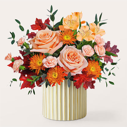 Spiced Latte Bouquet with Ivory Vase –  Flowers The Bouquet Of Roses, Tampa FL