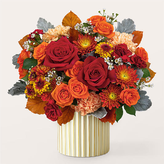 Merlot Bouquet with Ivory Vase –  Flowers The Bouquet Of Roses, Tampa FL