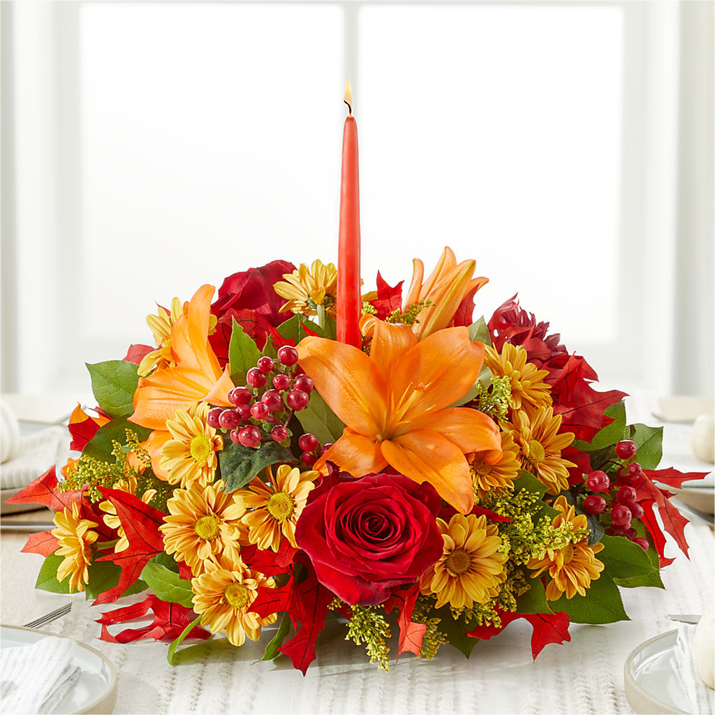 Autumn's Embrace Centerpiece –  Flowers The Bouquet Of Roses, Tampa FL