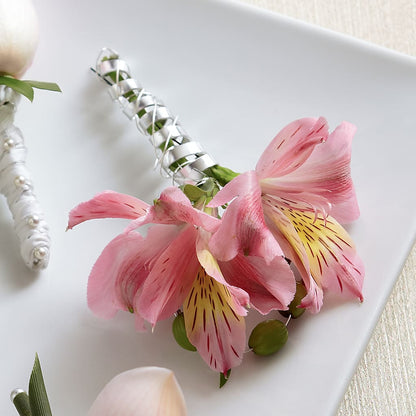 Pink Peruvian Lily Boutonniere –  Flowers The Bouquet Of Roses, Tampa FL