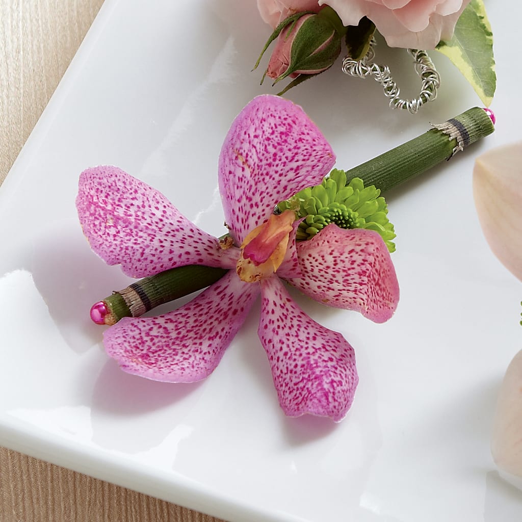 Pink Mokara Boutonniere –  Flowers The Bouquet Of Roses, Tampa FL
