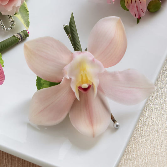 Pink Cymbidium Boutonniere –  Flowers The Bouquet Of Roses, Tampa FL