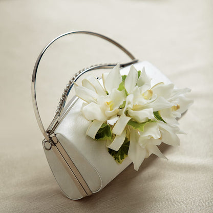 White Purse Decor –  Flowers The Bouquet Of Roses, Tampa FL