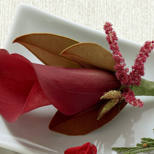Red Calla Boutonniere –  Flowers The Bouquet Of Roses, Tampa FL