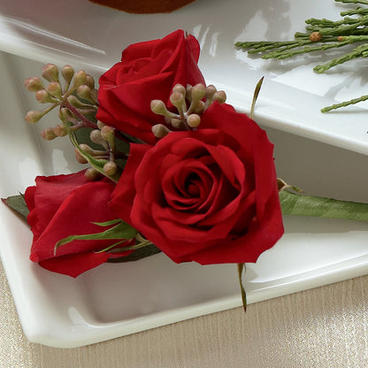 Red Spray Rose Boutonniere –  Flowers The Bouquet Of Roses, Tampa FL